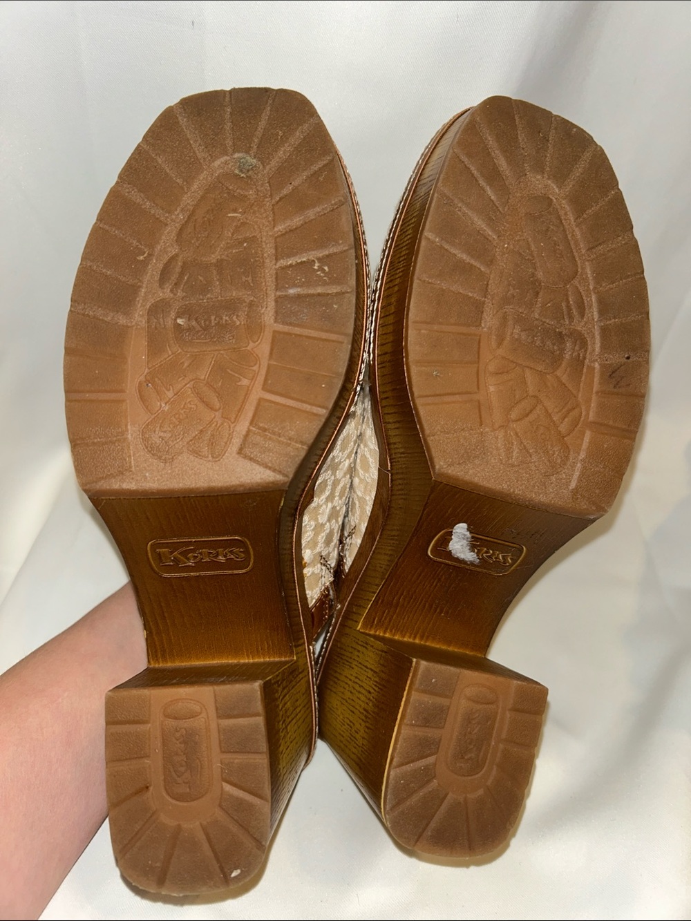 Korks Lori Congo Embroidered Boho Cottage Chunky Faux Wood Heeled Clog Mules 9 - Picture 10 of 15